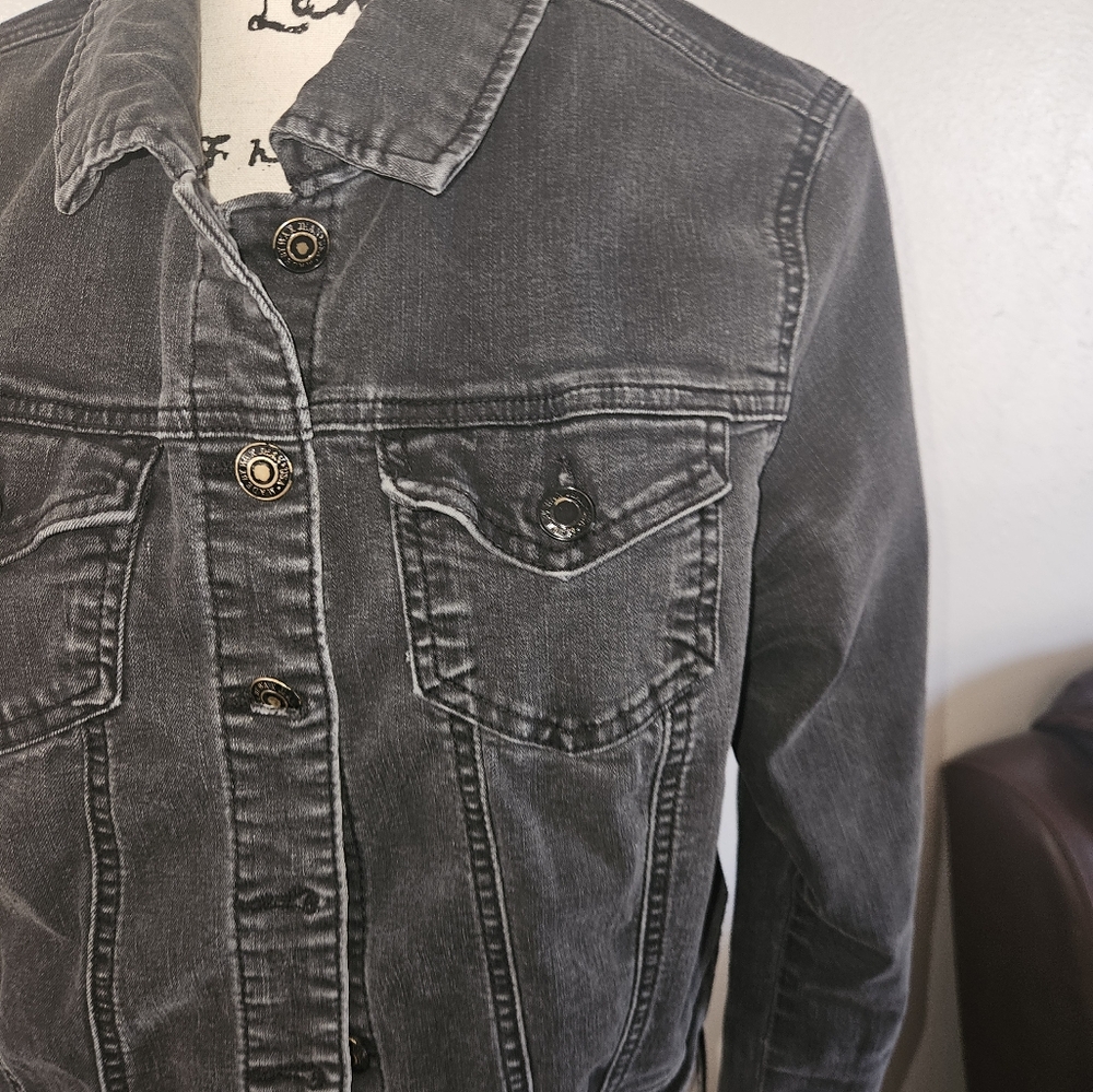 Wax Jean Basic Denim Black Jean Jacket Size 1xl - Picture 2 of 12